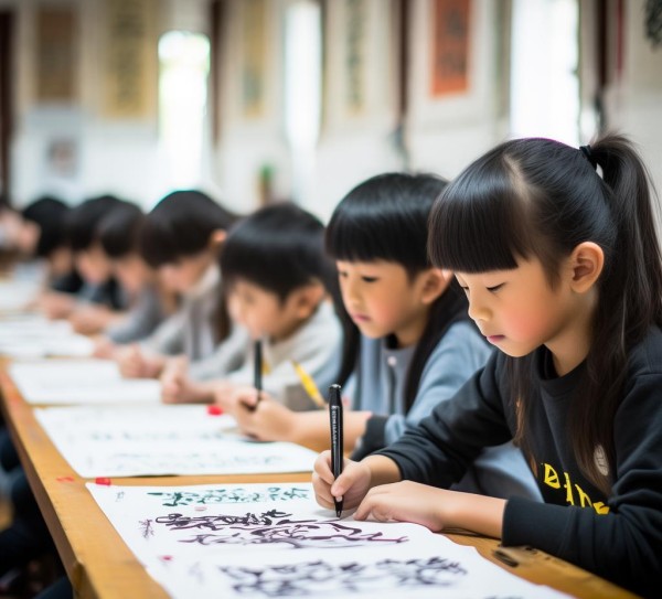 南峰书画院二年级硬笔课程，书法艺术传承与少年梦想启航