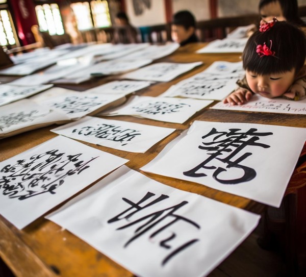 一年级学子硬笔书法展古韵风采
