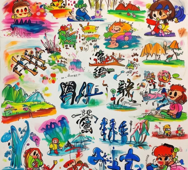 一年级硬笔书画，童真创意无限画卷