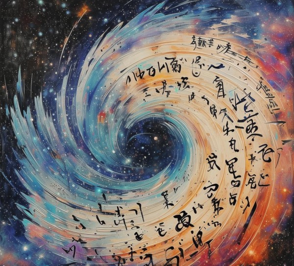 穿越时空的风动态书法艺术画卷