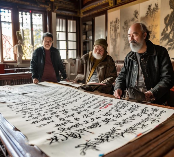 书法流转之美，三人行书法作品品鉴之旅