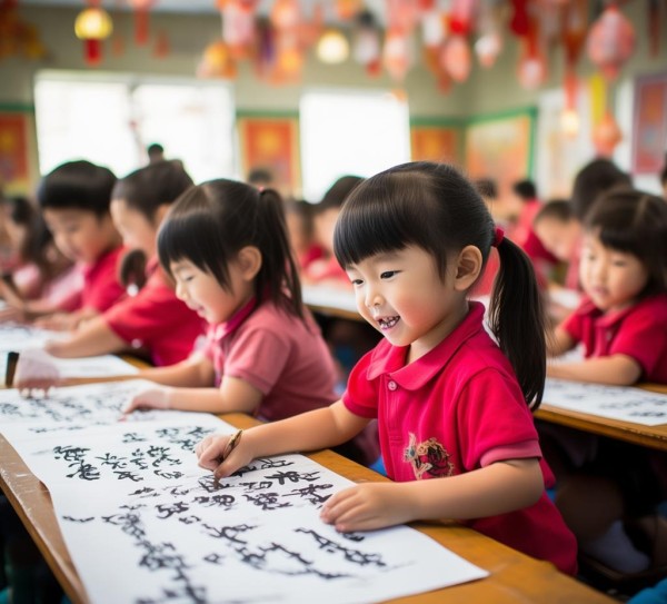 一年级书法之旅，生活热爱与传统文化的传承之美